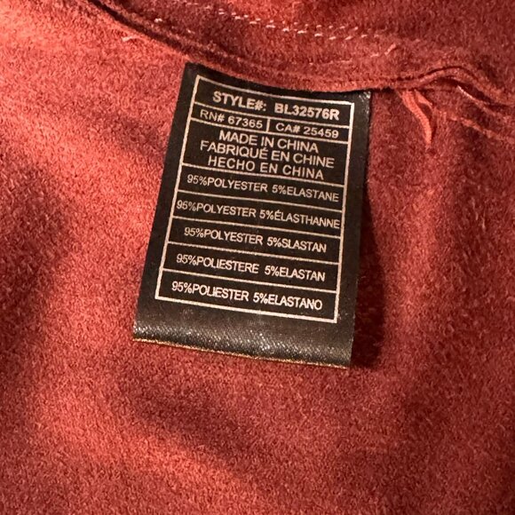 BB Dakota by Steve Madden Women's XXL Wade Faux Suede Drape Jacket Cherrywood Br - Picture 5 of 5